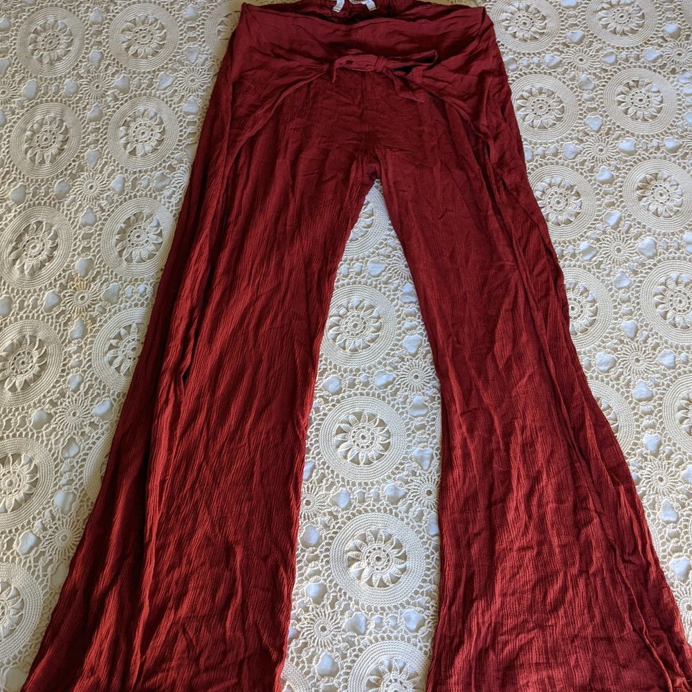 Rust Wrap Boho Pants - image 1